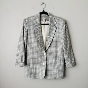 Ashley Brooke Gray And White Plaid Blazer Women’s Size 8